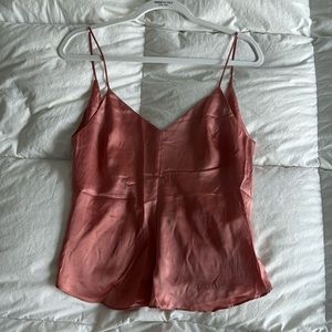 Silk pink camisole w low back XS